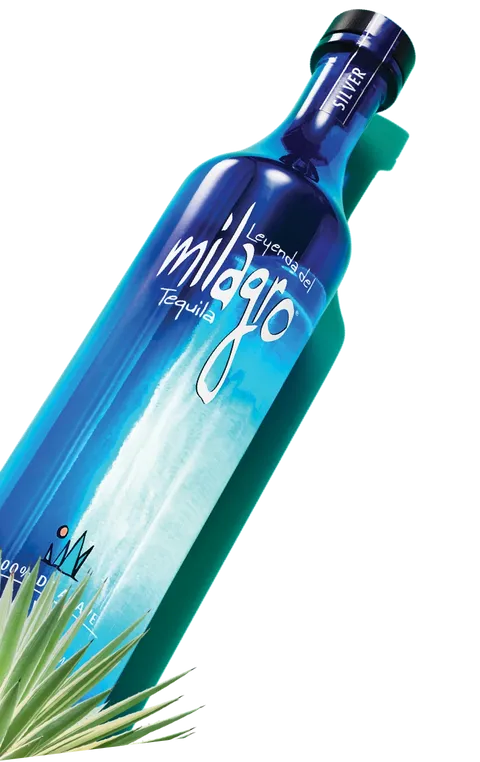 A bottle of Milagro Silver tequila