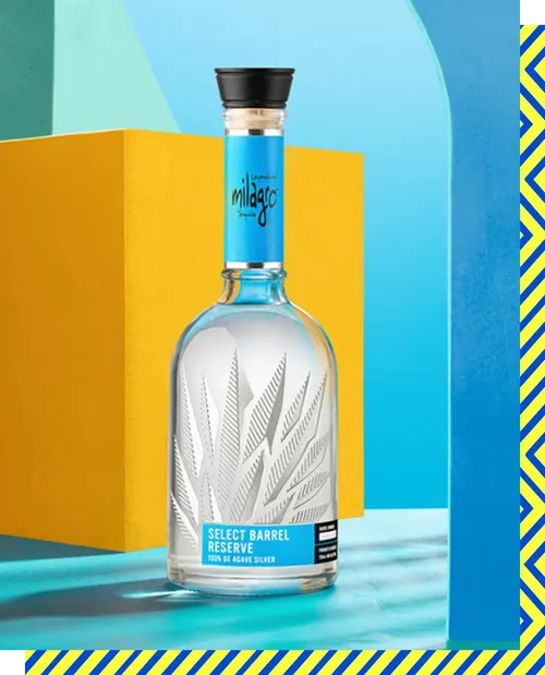 A bottle of Milagro Select Silver tequila