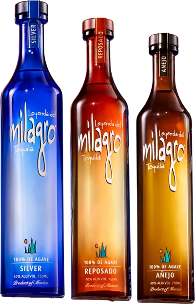 Bottles of Milagro tequila